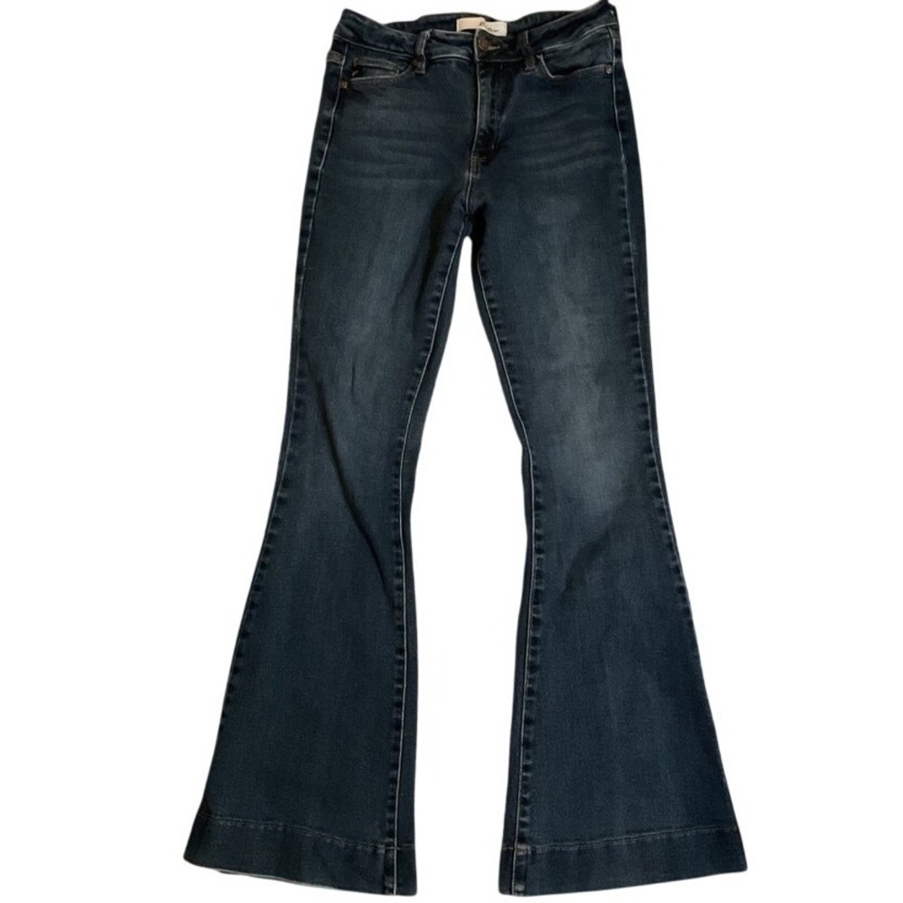 KanCan High Rise Flare Jeans Dark Wash Bell Bottoms Women 9/28